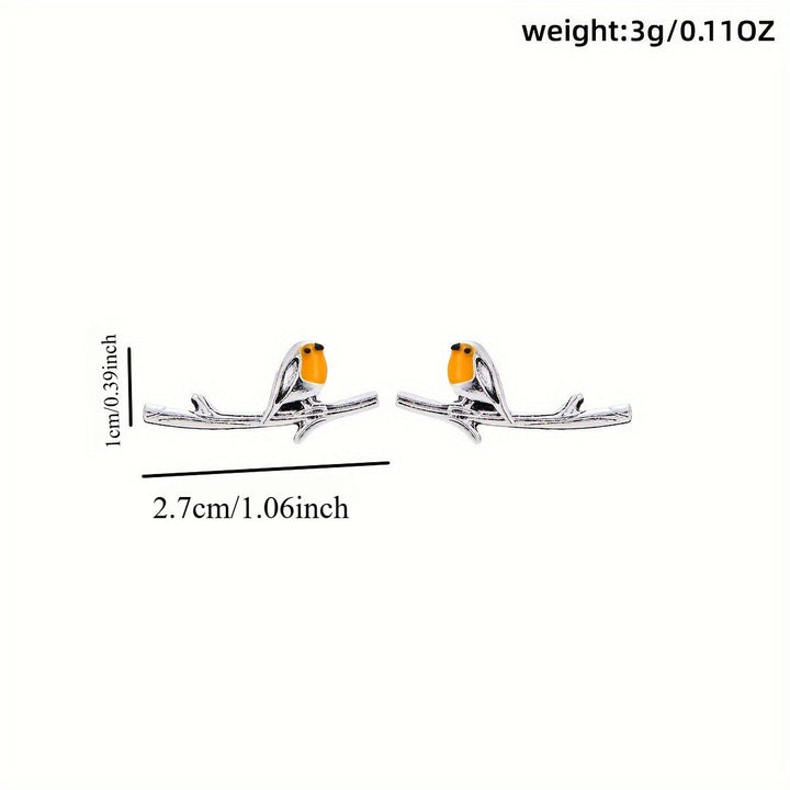 Pták kreslený Náušnice 