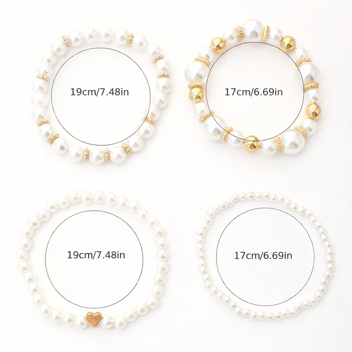 Elegantní ručně vyráběná sada perlových naramků