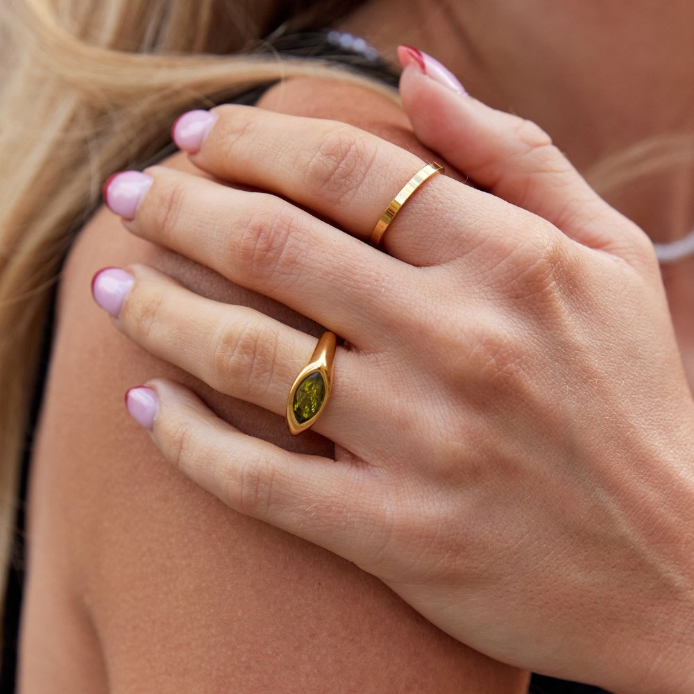 Zelený arizonský krystalový prsten